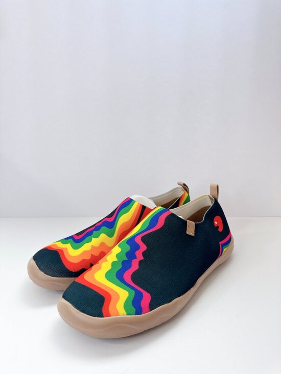 Size 11.5 Men UIN Rainbow Love Slip On Shoes Travel Sneakers Comfort Walking